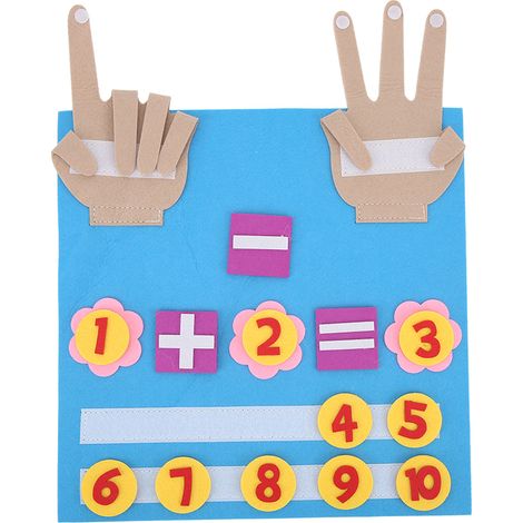 Tableau d'activités pour tout-petits, livre en feutre éducatif avec addition et soustraction, couleurs vives, apprentissage Montessori, jeux sensoriels pour enfants. (1/5)