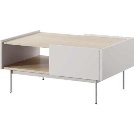 Tavolino da caffè 97 cm, 1 cassetto, Cashmere / Rovere, 97 x 65 x 45 cm (1/5)