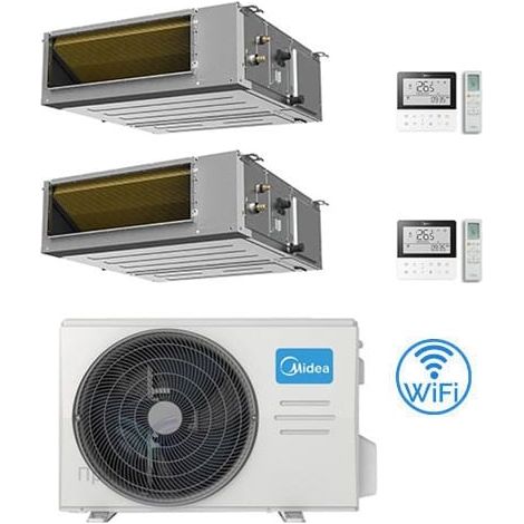 Midea A7 Dual Split Inverter Kanalklimaanlage 9000 + 9000 BTU mit E.U. M2OH-14HFN8-Q Klasse A++/A+