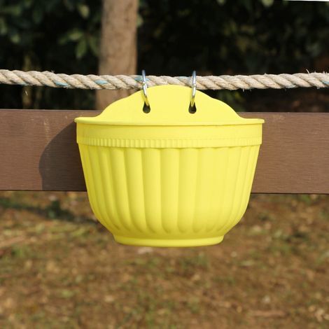 1 macetero de pared para decorar jardín y balcón, amarillo, 21 cm (1/4)