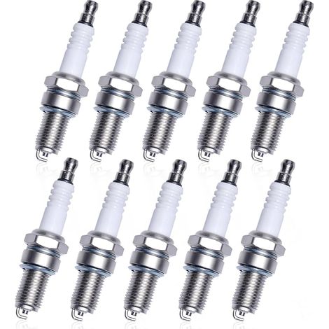 Lot de 10 Bougie d'allumage D8TC pour 4 temps 125cc 150cc 200cc 250cc PIT, Quad, Dirt Bike, ATV, Kart, Buggy, Remplacement 09482-00331 (1/5)