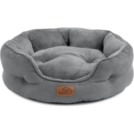 Lit Chat Lavable, Rond, 51x48x15cm, Panier, Double, Interieur, Microfibre, Fleece, Doux, Animal (1/5)