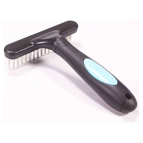 Brosse de toilettage pour Animaux de Compagnie Râteau pour Chien à Double rangée Râteau-déméloir pour Chien Massage pour Brosse à Cheveux Barre de démêlage avec Dents (1/5)