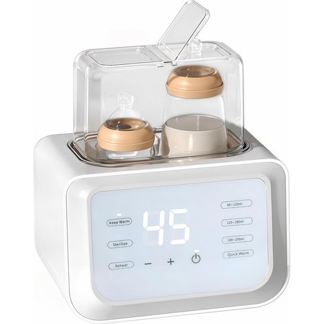 Flaschenwärmer Baby, Sterilisator für babyflaschen 8-in-1, Bottle Warmer Milchwärmer, Fast Babynahrungsheizung & Abtauung, Fläschchenwärmer BPA-freier, Babykostwärmer mit LCD-Display