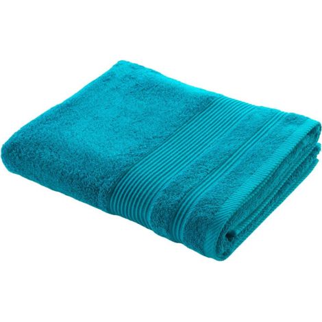 Drap de Bain "Tendresse" 90x150cm Bleu Paon (1/4)