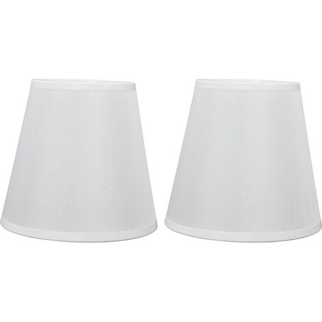 2 pièces abat-jour en tissu Style européen pince sur abat-jour pour E14 vis lustre applique murale PT06 Beige (1/5)