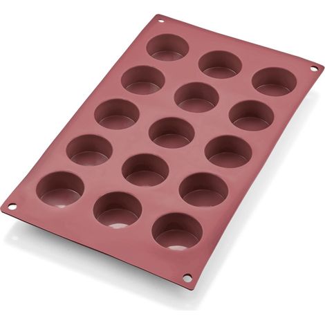 Moule à petits fours 15 empreintes Ø 4 cm 30 x 17,5 cm silicone BAKEFLEX - Was Germany (1/2)