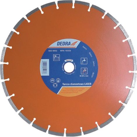 DEDRA - Disco de diamante para hormigón 350 mm - corte húmedo y seco