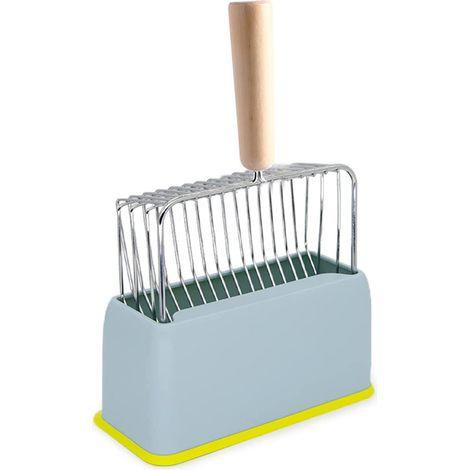 Pelle à litière en métal avec support, pelle à déjections pour chatons à tamisage rapide, support pour bacs à litière. (1/5)
