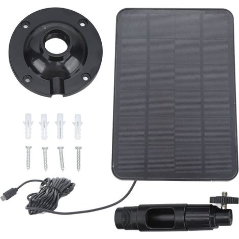 Panneau Solaire 10W 5V USB Noir pour Caméra de Sécurité, Téléphone et Power Bank
