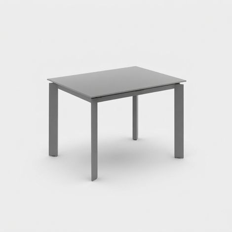 Tavolo allungabile in vetro temperato e metallo 120/170x80 Function - Grigio (1/3)