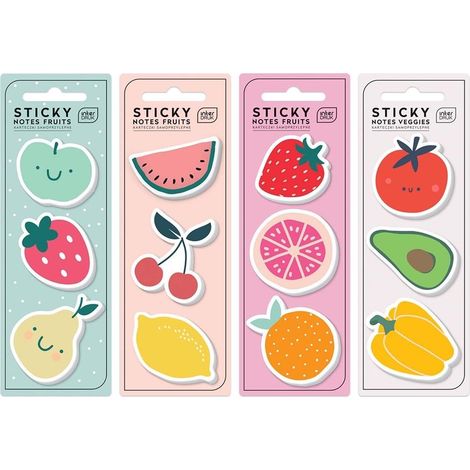 Frucht-Haftnotizen, 75 Stück, gemischt