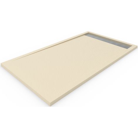 Piatto doccia in marmoresina con cornice PREMIUM ALLSTONE - Tutte le taglie - 6 colori - Valvola e griglia regalo - Crema Ral. 1015 70X90 CM (1/5)