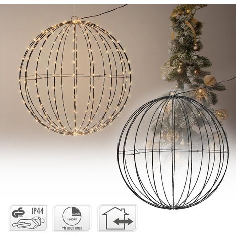 Palline per albero di Natale decorato, con luci a led luminose, colore Extra caldo -60 cm - 400 led (1/5)