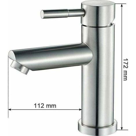 Robinet Salle Bain Eau Froide Uniquement Robinet Lavabo Surface Chromé en Cuivre Durable Robinetterie Lave Mains Cartouche Mousseur Démontable Pratique pour Nettoyer ou Remplacer, (1/4)