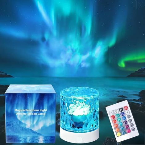 Projecteur sans fil d'aurores boréales pour chambre à coucher - Lampe projecteur de vagues océaniques - Lumière de douche - Cadeaux tendance pour adolescentes (1/5)