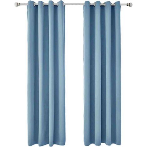 2-Piece Thermal Blackout Curtains for Living Room - 140x240cm - Light Blue