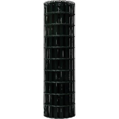 Werka Pro – Grillage soudé vert 1,8m x 25m en rouleau – Acier galvanisé plastifié – Résistant aux intempéries – Maille rectangulaire 5x10cm