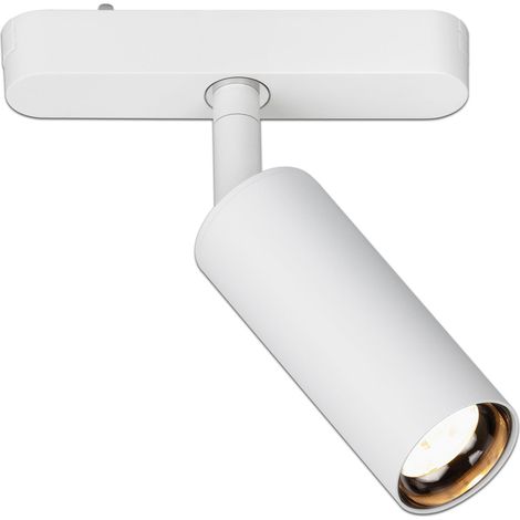 Système de rail LED Tracklight, Blanc chaud, Orientable, Accessoires, Tracklight, LED Spot, Spot de plafond, Projecteur, Plafonnier, 130x40x155mm (LxDxH), Blanc (1/5)