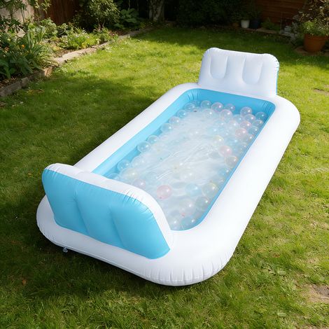Piscine Gonflable pour Enfants 242x142x63 cm – Bassin de Jeu d’Eau Intérieur et Extérieur pour Bébé, Pataugeoire avec Boules, Jouet d’Été pour Tout-Petit (1/3)
