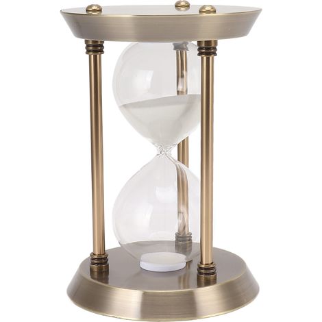 Sablier en Métal Vintage Décoratif, Sable Remplaçable, Finition Bronze Brillant, Minuteur de 30 Minutes pour Bureau et Maison (1/5)
