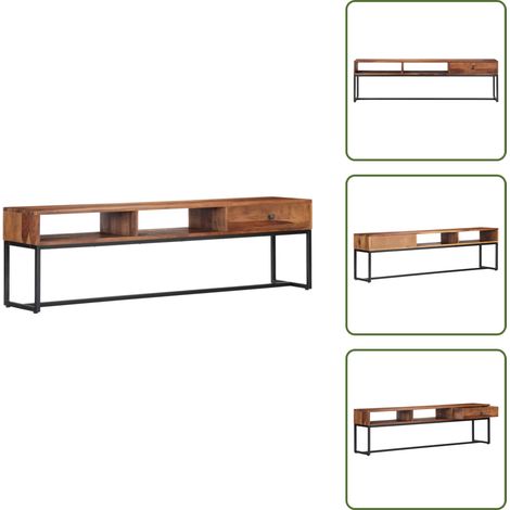 TV stand in acciaio - vidaXL Mobile Porta TV 160x30x45 cm in Legno Massello di Acacia -