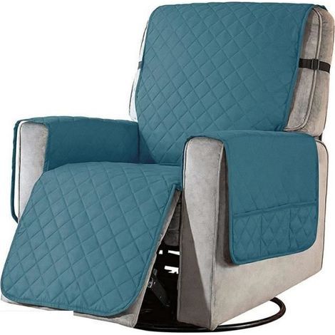 Housse de Fauteuil , pour Fauteuil Relax avec accoudoirs, 1 Place avec Poches, Housse de Fauteuil,Bleu vert (1/4)