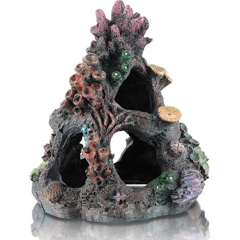 Décoration d'aquarium grotte montagne roche corail ornements pour poisson betta (1/5)