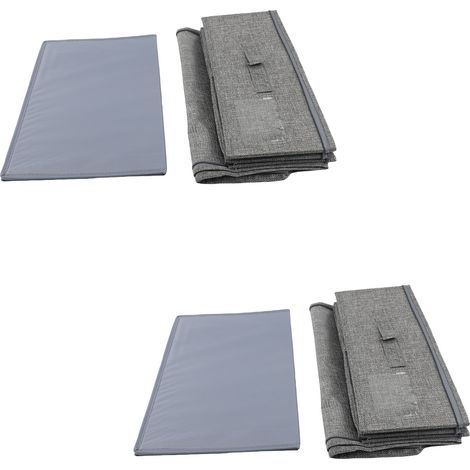 2pcs Boîte Rangement Sous Lit avec Couvercle Pliable – Sacs Container Placard Bacs Robuste Fond Côtés Dortoir Maison, Gris (1/4)