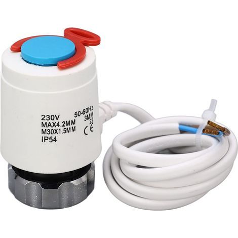 Vanne de Radiateur IP43, Actionneur électrique Thermostatique pour Collecteur D'eau de Chauffage au Sol 110N, avec Interface M30x1,5 Mm et Double Joint Torique, Course de Travail (1/5)