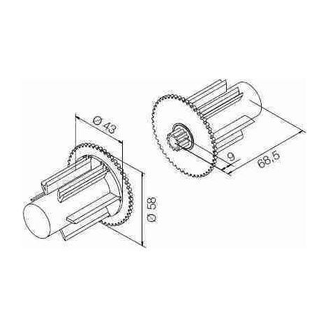 Nice 525.40004 - Supporto intermedio bianco, interasse 55 mm, per motori 35/45 mm. Da associare necessariamente ai kit calotta intermedia 575.24800.