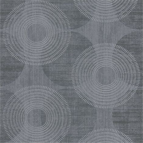 Graphic wallpaper wall Profhome 378326 non-woven wallpaper slightly textured with graphical pattern glittering black grey 5.33 m2 (57 ft2) (1/5)