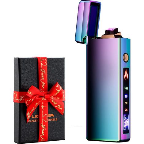 Customizable Electric Lighter Windproof USB Rechargeable Double Arc Lighter for Camping Valentine's Day Gift (1/5)