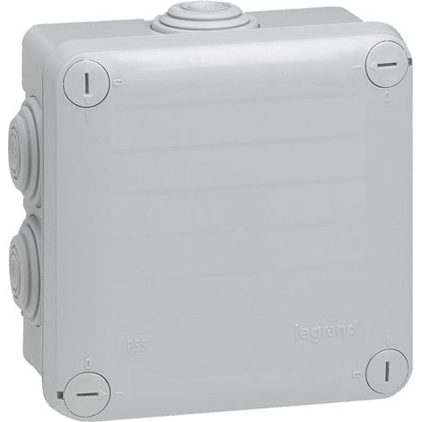 Caja de derivación estanca cuadrada Plexo - gris RAL7035 - 650°C - IP55 105x105x55