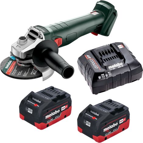 Meuleuse d'angle sans fil Metabo W 18 7-125 18 V 125 mm + 2 batteries LiHD 5,5 Ah + chargeur (1/5)
