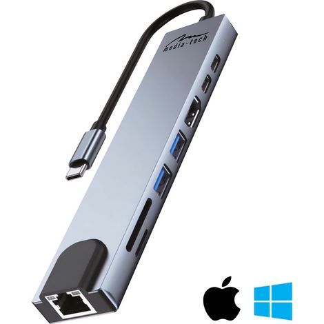MEDIA-TECH HUB USB 8 EN 1 GIGA LAN HUB MT5046 (1/5)
