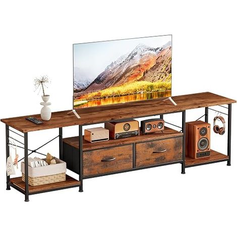 Meuble TV avec tiroirs pour téléviseurs de 65, 70 et 75 pouces ce meuble TV offre une grande capacité de rangement. (1/5)