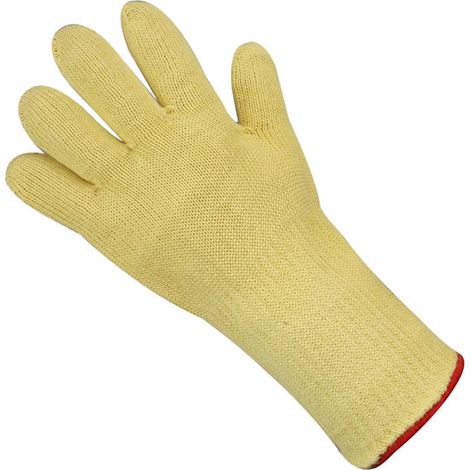 Gants résistants à la chaleur en aramide jusqu'à 500 °C Protège le poignet Tissu Fil d'aramide Gants de protection thermique Gants de travail, jaune (1/5)