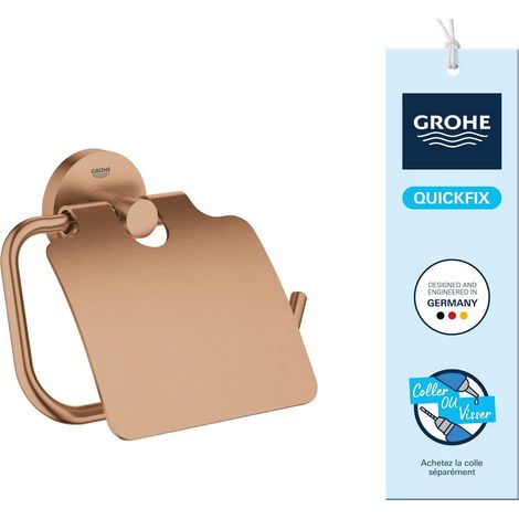 Porte-Papier Toilette avec Couvercle – Métal, Fixation Murale Cachée, Vis et Chevilles Incluses, 167 x 119 mm, Bronze Brossé Warm Sunset, 41179DL0 (1/5)