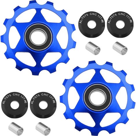 2pcs 13T Poulie de Dérailleur Roue Poulie de Roue Jockey Compatible avec 8 9 10 11 12 Vitesses Dérailleurs, Bleu (1/5)