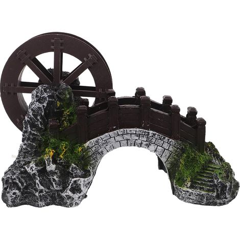 Moulin à Vent Décoratif de Jardin en Résine 30 Cm Roue à Eau Intégrée, Ornement Miniature pour Décoration Intérieure et Extérieure, Statue de Rocaille pour Balcon et (1/5)