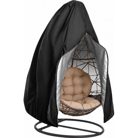 Housse de protection pour fauteuil suspendu œuf 2 places 200x230 cm Oxford 210 noir enduit argenté 210 noir 200 230cm 30 × 25 × 5 cm 760 g – Livraison gratuite