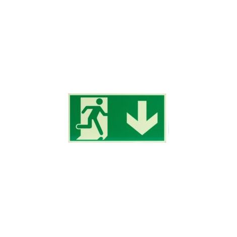 Pack 3 Secours, Panneau de Sortie Urgence Photoluminescents, Autocollant Panneau Sortie de Secours, Issue Secours en Aluminium Adhésif 300 x 150 mm