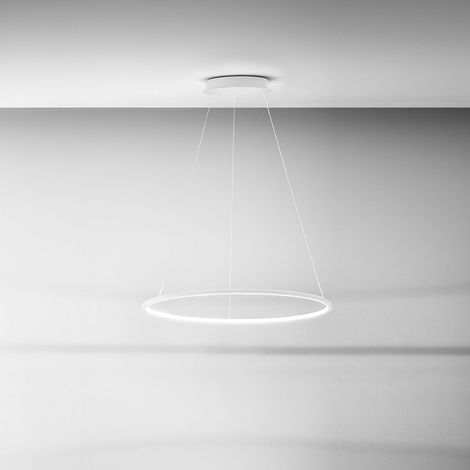 Suspension Erika S/G Led 48W 1800Lm 3000K Dimmable Phase Cut+Push, Corps En Aluminium Et Silicone Blanc - Gealuce (1/2)