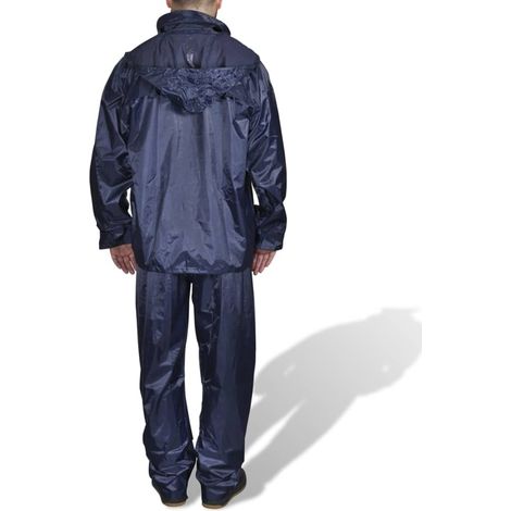 Combinaison de pluie avec capuche 2 pièces Bleu marine XXL