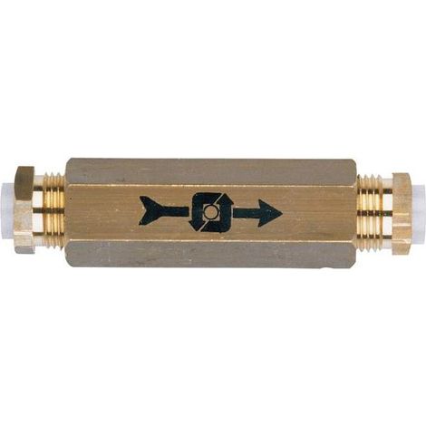 Watts – Clapet anti-retour fioul 3/8” femelle – Corps en laiton – Compatible avec tubes 8/10/12 mm – Pertes de charge 100 mm à 50 L/h - 22L0120140