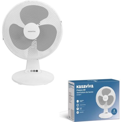Ventilatore da Tavolo Fresco Bianco 3 Pale 40 Watt