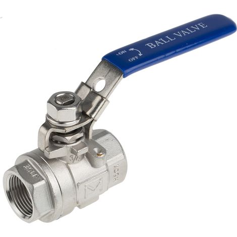 Robinet à boisseau sphérique haute pression en Acier inoxydable BSPP 3/4" Poignée Bleu 2 voies ( Prix pour 1 ) (1/5)
