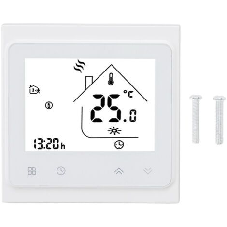 BHT 002GC Chaudière chauffage thermostat programmable Écran tactile numérique avec grand écran LCD Contrôleur de température de sortie passive 95‑240V (1/5)