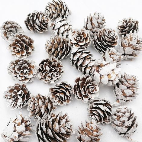 50 pigne bianche - Pigne come decorazioni natalizie - Decorazioni a cono - Decorazioni (30 pezzi - Bianche) (1/5)